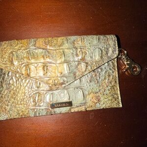 Brahmin Multicolor Crocodile Embossed mask case/ envelope bag in Symphony